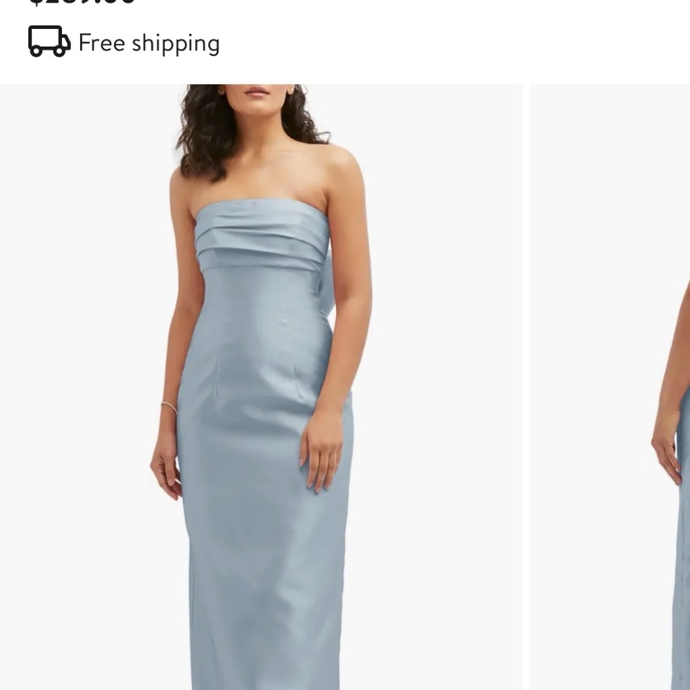 Alfred Sung Light Blue Strapless Maxi Dress